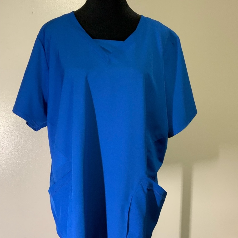 Women's Vibrant Blue Scrub Top